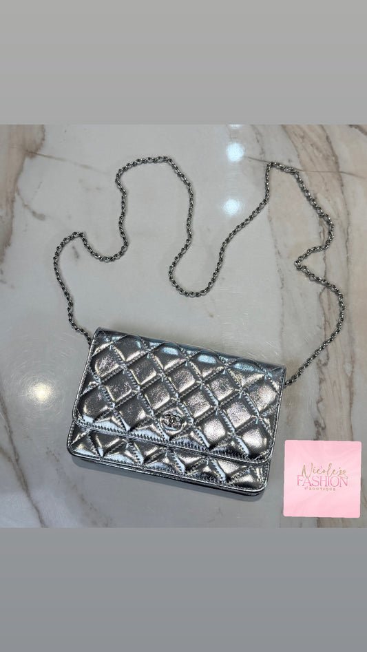 Silver Flap Bag